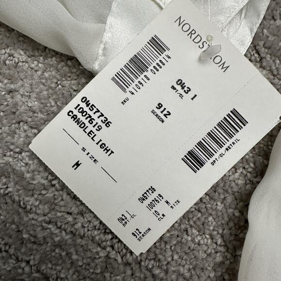 VTG Jordan Shirt Womens M Sheer Embroidered Floral Button Blouse Secretary 90s - Picture 11 of 16